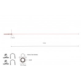 MFJ-1532N Antena vertical de base 144 Mhz./ 440 Mhz./ 1,2 Ghz L 1,6 m
