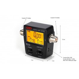 K-PO RS-50 Medidor digital de estacionarias ROE y Watios 125 a 525 Mhz
