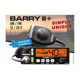 President BARRY II Plus 12 - 24 v. Emisora CB 27 Mhz 40 canales AM/FM